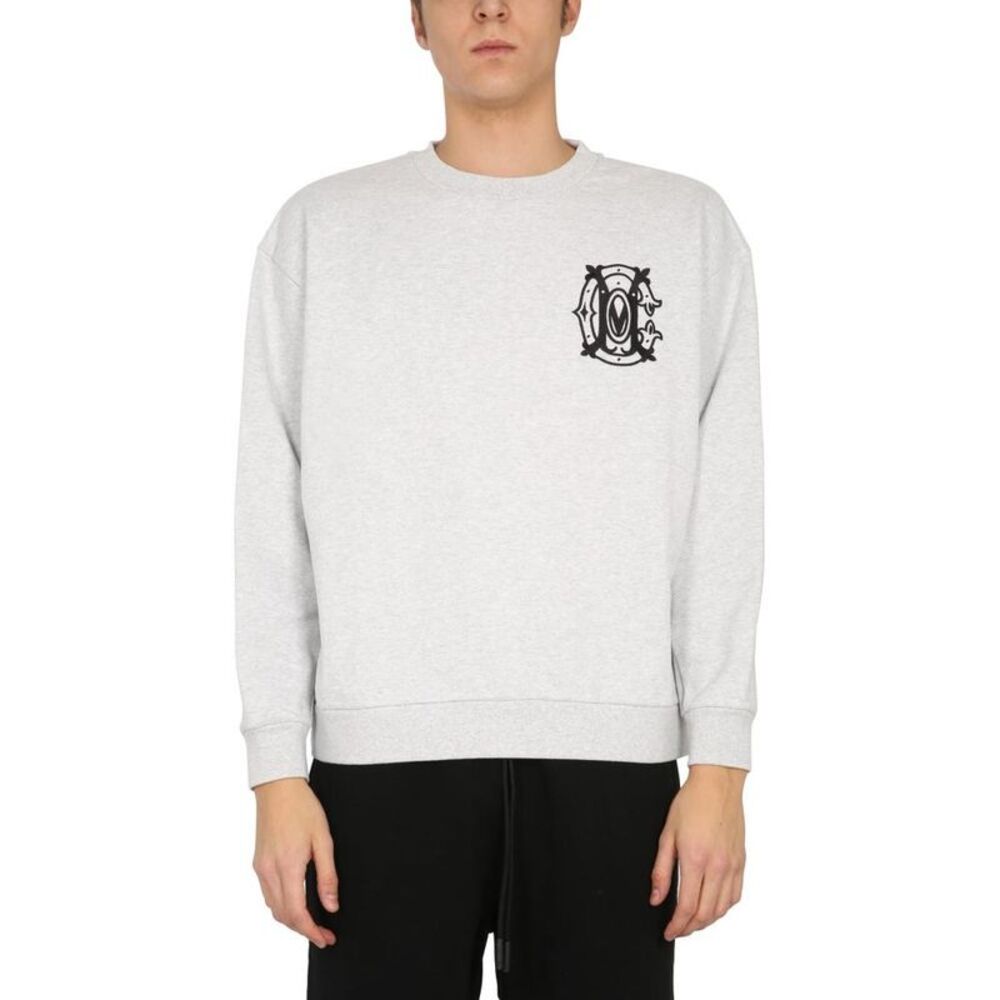 MARCELO BURLON Men's Crewneck Sweatshirt with Monogram Logo Men WHITE Sweaters &